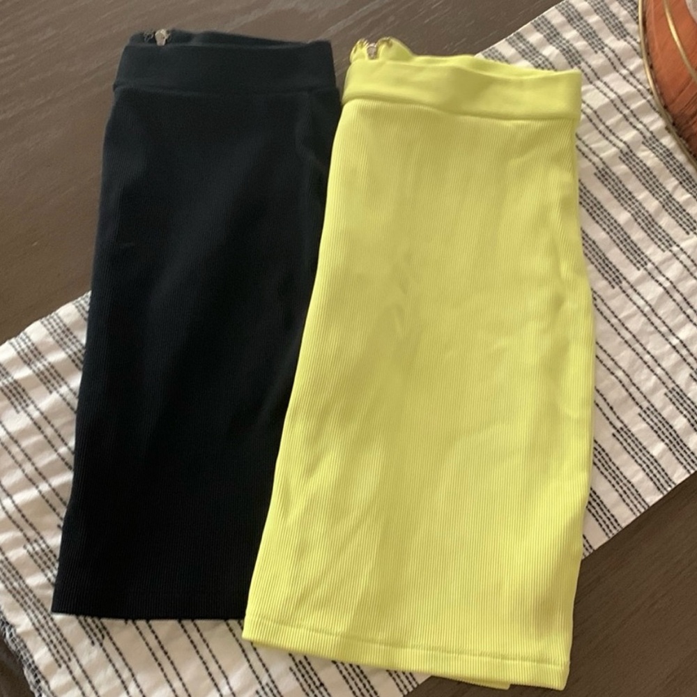 Bebe Black and Yellow Midi Pencil Skirt bundle size s/m